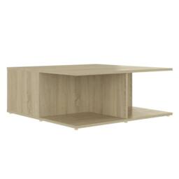 Berkfield Home Durable Coffee Table White & Sonoma Oak 80x80x31 cm Engineered Wood in Natural - Size: 80 x 80 x 31 cm - thumbnail 6