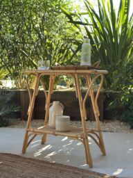 Nordlys Natural Rattan Console Table in Brown - thumbnail 7