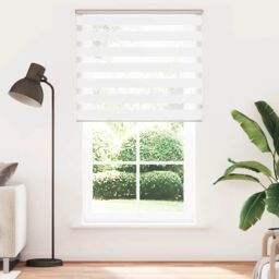 Berkfield Home Zebra Blind White 130x230 cm Fabric Width 125.9 cm Polyester - thumbnail 2