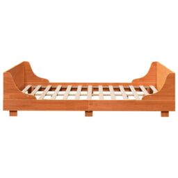 Berkfield Home Bed Frame without Mattress Wax Brown 120x190 cm Small Double Solid Wood Pine - thumbnail 5