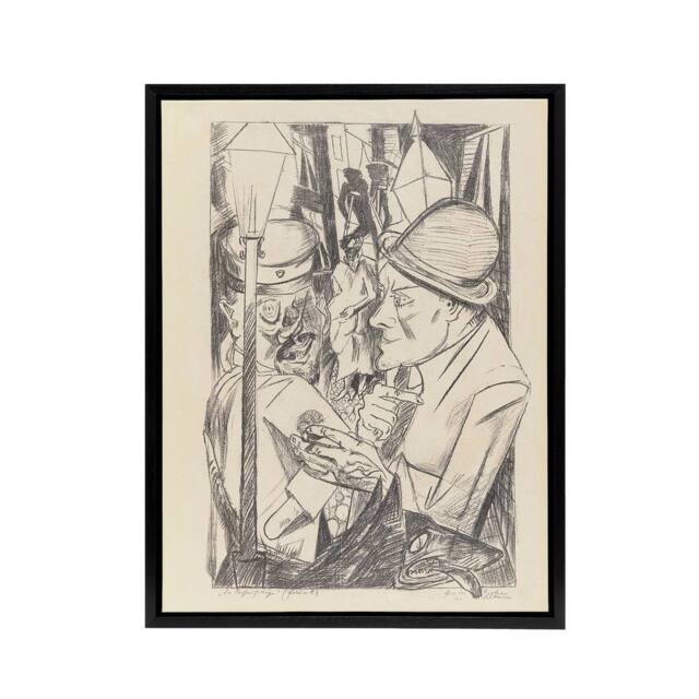"Artery8 War Veteran The Way Home Max Beckmann Black Framed Canvas Art Print in Beige - Size: W12"" x H16""" - image 1