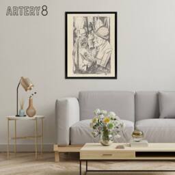 "Artery8 War Veteran The Way Home Max Beckmann Black Framed Canvas Art Print in Beige - Size: W12"" x H16""" - thumbnail 3