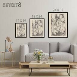"Artery8 War Veteran The Way Home Max Beckmann Black Framed Canvas Art Print in Beige - Size: W12"" x H16""" - thumbnail 4