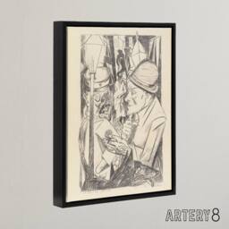 "Artery8 War Veteran The Way Home Max Beckmann Black Framed Canvas Art Print in Beige - Size: W12"" x H16""" - thumbnail 2