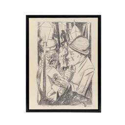 "Artery8 War Veteran The Way Home Max Beckmann Black Framed Canvas Art Print in Beige - Size: W12"" x H16""" - thumbnail 1