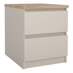 Furniture To Go Naia Bedside 2 Drawers in Beige - thumbnail 1