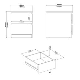 Furniture To Go Naia Bedside 2 Drawers in Beige - thumbnail 8