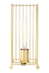 Orsina Gold Table Lamp, Luxe Gold Metal Base With Sculptural Geometric Design, Black Fabric Shade For Warm - thumbnail 3