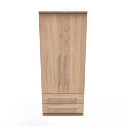 Ready Assembled 2 U Carlton 2 Door 2 Drawer Wardrobe (Ready Assembled) in Light Oak - Size: Large - thumbnail 2