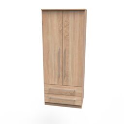 Ready Assembled 2 U Carlton 2 Door 2 Drawer Wardrobe (Ready Assembled) in Light Oak - Size: Large - thumbnail 4