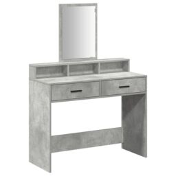 Berkfield Home Dressing Table with Drawers - Concrete Grey, 100x41x140 cm in Grey - Size: 100 x 41 x 140 cm - thumbnail 2
