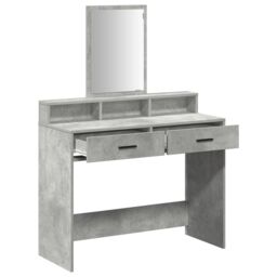 Berkfield Home Dressing Table with Drawers - Concrete Grey, 100x41x140 cm in Grey - Size: 100 x 41 x 140 cm - thumbnail 5