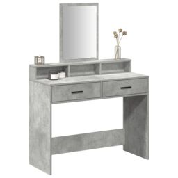 Berkfield Home Dressing Table with Drawers - Concrete Grey, 100x41x140 cm in Grey - Size: 100 x 41 x 140 cm - thumbnail 3