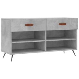Berkfield Home Shoe Bench Concrete Grey 102x35x55 cm Engineered Wood - Size: 102 x 35 x 55 cm - thumbnail 2