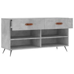Berkfield Home Shoe Bench Concrete Grey 102x35x55 cm Engineered Wood - Size: 102 x 35 x 55 cm - thumbnail 5
