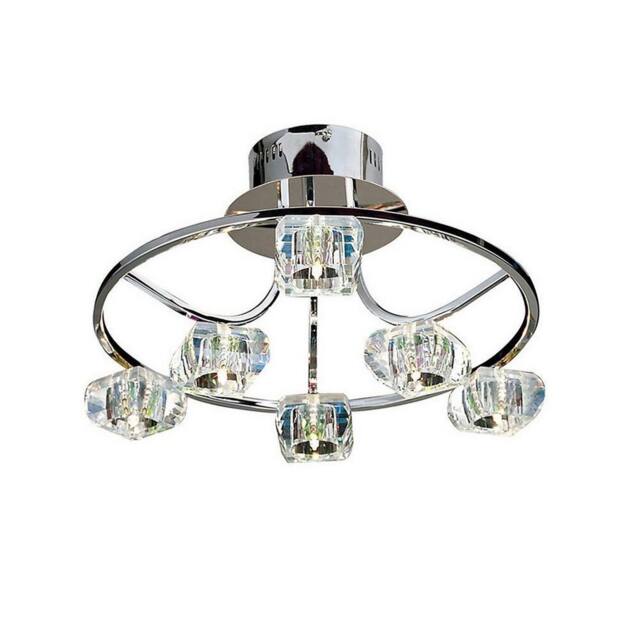Netlighting Polana Semi Flush Round 6 Light G4 Chrome NOT LED CFL Compatible in Grey - image 1