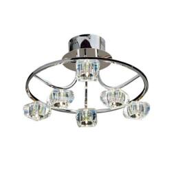 Netlighting Polana Semi Flush Round 6 Light G4 Chrome NOT LED CFL Compatible in Grey - thumbnail 1