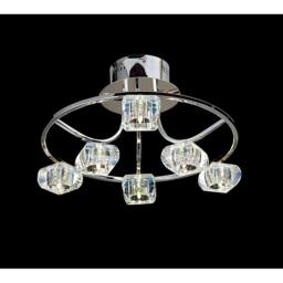 Netlighting Polana Semi Flush Round 6 Light G4 Chrome NOT LED CFL Compatible in Grey - thumbnail 2