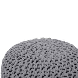 Wyld and Coco Dark Grey Knitted Cotton Pouf 50 x 35 cm - thumbnail 4