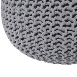 Wyld and Coco Dark Grey Knitted Cotton Pouf 50 x 35 cm - thumbnail 5