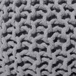 Wyld and Coco Dark Grey Knitted Cotton Pouf 50 x 35 cm - thumbnail 6