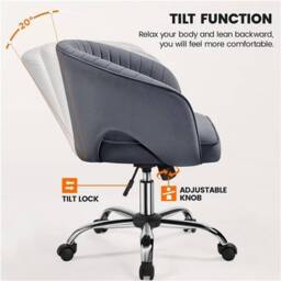 Kelvenix Home Office Desk Chair Dark Gray in Dark Grey - Size: 0.6m2 - thumbnail 4
