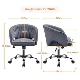 Kelvenix Home Office Desk Chair Dark Gray in Dark Grey - Size: 0.6m2 - thumbnail 2