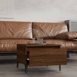 Berkfield Home Side Table Brown Oak 50x46x35 cm Engineered Wood - Size: 50 x 46 x 35 cm