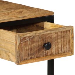 Berkfield Home Desk 105x50x75 cm Solid Wood Mango in Brown - Size: 105 x 50 x 75 cm - thumbnail 9