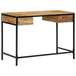 Berkfield Home Desk 105x50x75 cm Solid Wood Mango in Brown - Size: 105 x 50 x 75 cm - thumbnail 7