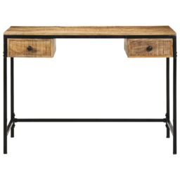 Berkfield Home Desk 105x50x75 cm Solid Wood Mango in Brown - Size: 105 x 50 x 75 cm - thumbnail 5