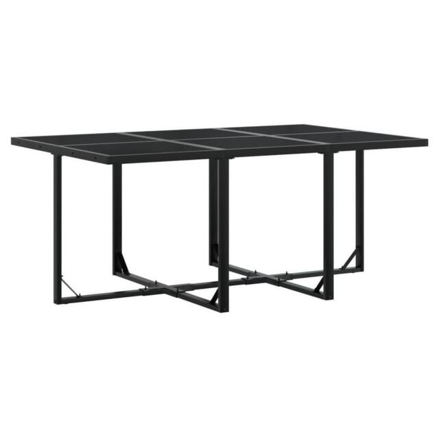 Berkfield Home Beautiful 7 Piece Garden Dining Set Black Poly Rattan - image 1