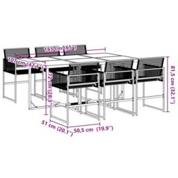 Berkfield Home Beautiful 7 Piece Garden Dining Set Black Poly Rattan - thumbnail 9
