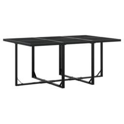 Berkfield Home Beautiful 7 Piece Garden Dining Set Black Poly Rattan - thumbnail 1