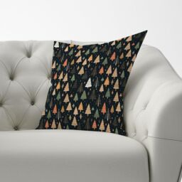Warren Reed - Designer Boho Inspired Christmas Trees Cushions in Green - Size: 60 cm x 60 cm - thumbnail 2