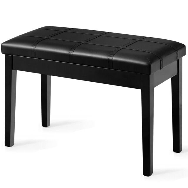 Costway Keyboard Seat Piano Bench Double Duet Seat W/Padded Cushion in Black - image 1