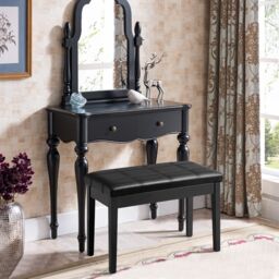 Costway Keyboard Seat Piano Bench Double Duet Seat W/Padded Cushion in Black - thumbnail 7