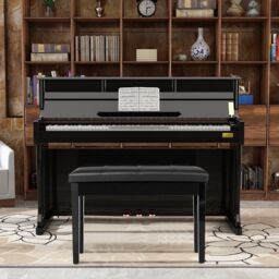 Costway Keyboard Seat Piano Bench Double Duet Seat W/Padded Cushion in Black - thumbnail 6