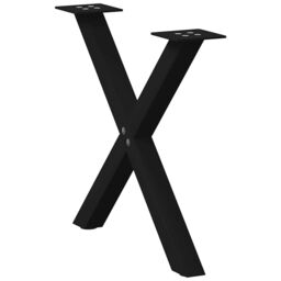 Berkfield Home Coffee Table Legs X-Shaped 2 pcs Black 38x(42-43) cm Steel - thumbnail 4