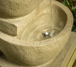 Primrose Kendal 4 Tier Cascading Solar Powered Water Feature with Lights H72cm in Beige - thumbnail 5