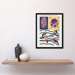 Artery8 Vintage Sea Life Pattern Designs Vintage Framed Wall Art Print Seguy - Size: A4 - thumbnail 4