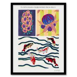 Artery8 Vintage Sea Life Pattern Designs Vintage Framed Wall Art Print Seguy - Size: A4 - thumbnail 1