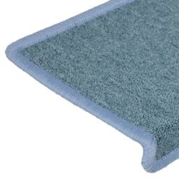 Berkfield Home Decorative Carpet Stair Treads 15 pcs 65x21x4 cm Blue - Size: Medium - thumbnail 7