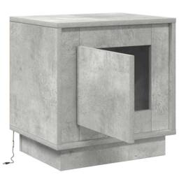 Berkfield Home Modern Bedside Cabinet with LED Lights Concrete Grey 44x34, 5x45 cm - thumbnail 5