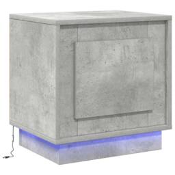 Berkfield Home Modern Bedside Cabinet with LED Lights Concrete Grey 44x34, 5x45 cm - thumbnail 3