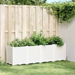 Berkfield Home Garden Planter White 160x40x53 cm PP - Size: 160 x 40 x 53 cm - thumbnail 1