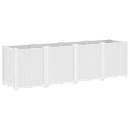 Berkfield Home Garden Planter White 160x40x53 cm PP - Size: 160 x 40 x 53 cm - thumbnail 5