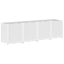 Berkfield Home Garden Planter White 160x40x53 cm PP - Size: 160 x 40 x 53 cm - thumbnail 2