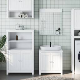 Berkfield Home Beautiful 3 Piece Bathroom Furniture Set BERG White Solid Wood Pine - thumbnail 2