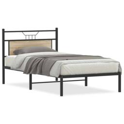 Berkfield Home Bed Frame without Mattress Sonoma Oak 100x190 cm Engineered Wood in Brown - thumbnail 1